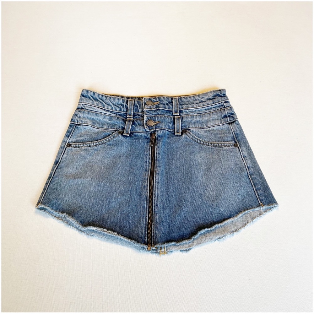 Carmar Sahara Beasley Double Waist Front Zip Denim Skirt View 3